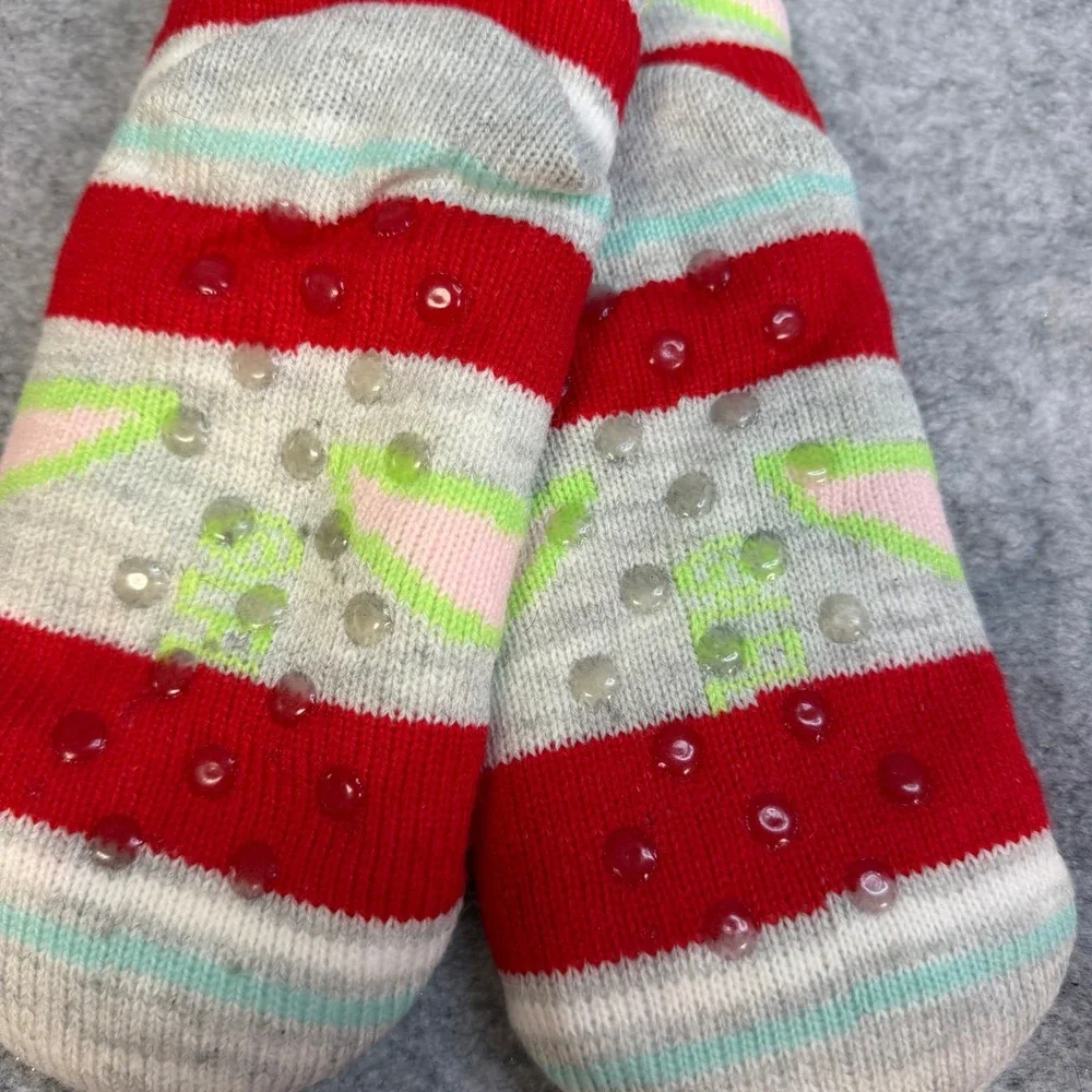 Star Wars The Mandalorian Grogu Naughty or Nice Slipper Socks Red Grey 4-10
